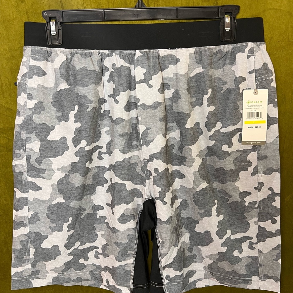 GAIAM Gray and White Camouflage Shorts